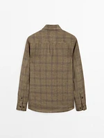 Chemise à carreaux regular fit en lin