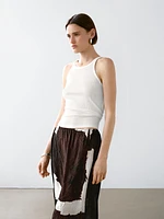 Printed midi skirt with fabric detail