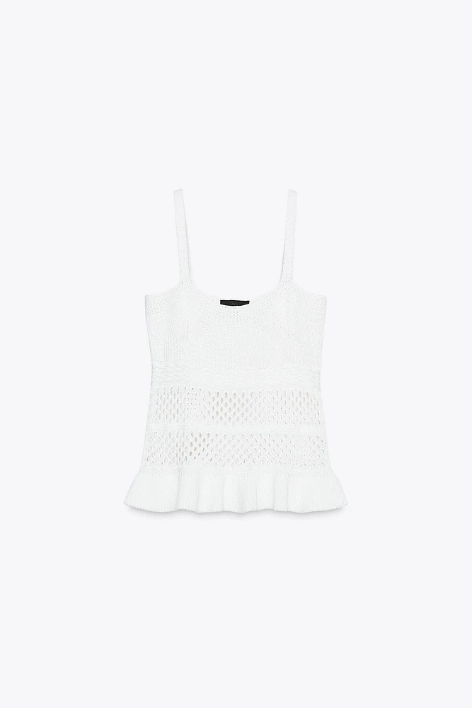 RUFFLED KNIT TOP