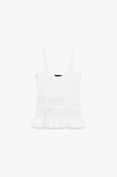 RUFFLED KNIT TOP