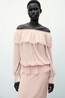 CHEMISE BAVOIR AVEC ÉPAULES DÉNUDÉES