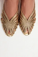 METALLIC EFFECT STILETTO HEEL SANDALS