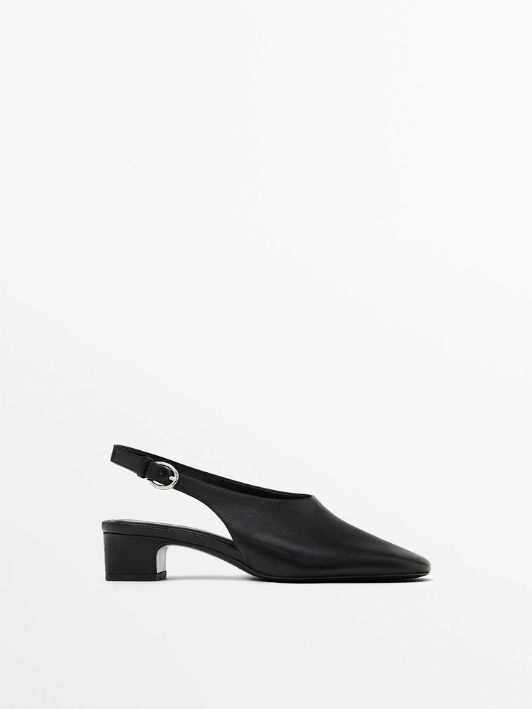 High-heel slingback shoes