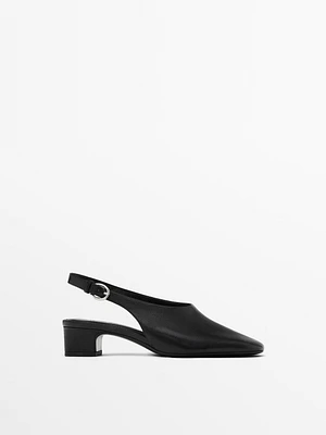 High-heel slingback shoes
