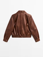 Waxed nappa leather jacket