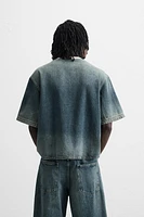 CROPPED FIT DENIM T-SHIRT