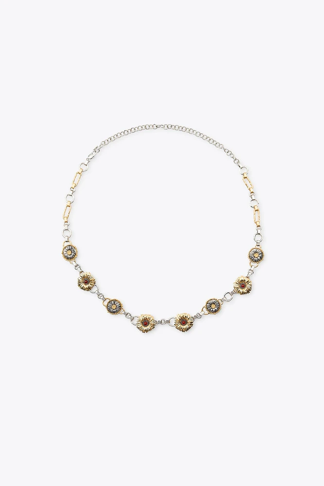 COMBINED FLOWER CHAIN BELT