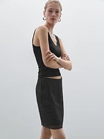 Short polka dot print skirt