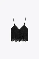 EMBROIDERED STRAPPY TOP