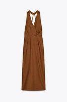 LINEN MIDI DRESS WITH GOLD APPLIQUÉ