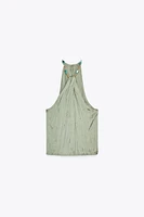 TOP HALTER SATINÉ FANTAISIE