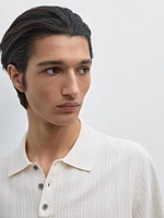 100% cotton textured knit polo shirt