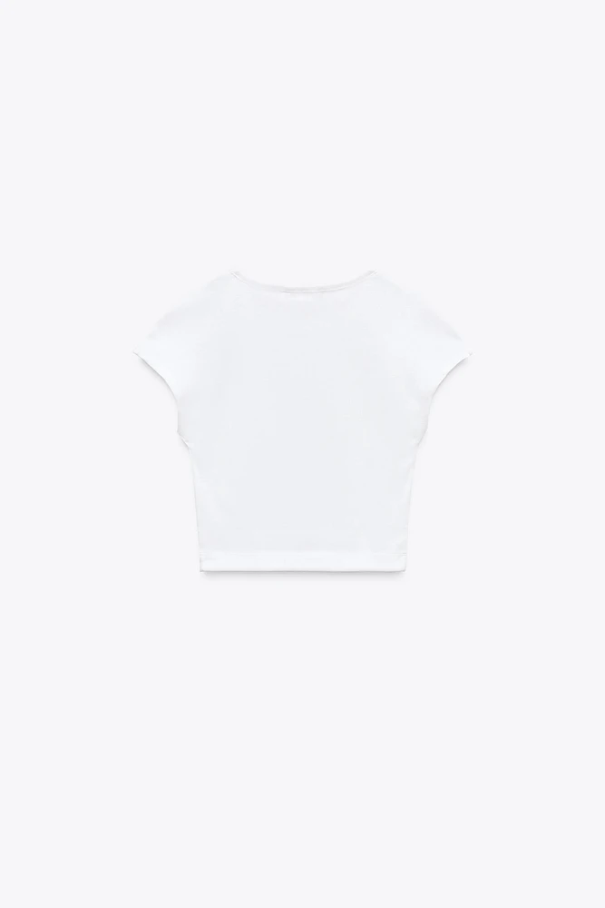 T-SHIRT COURT EN COTON MODAL