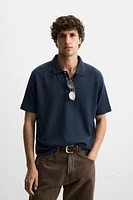 VERTICAL TEXTURED POLO SHIRT