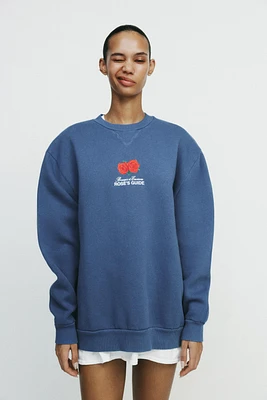 ROSES SWEATSHIRT WITH TEXT