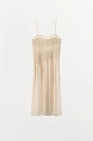 PLEATED STRAP DRESS