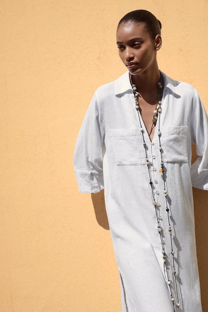 ROBE CHEMISE EN LIN