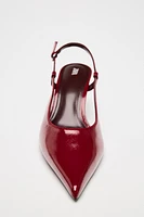 PATENT LEATHER SLINGBACK PUMPS