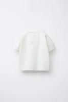 POLKA DOT COMBINATION BOW T-SHIRT
