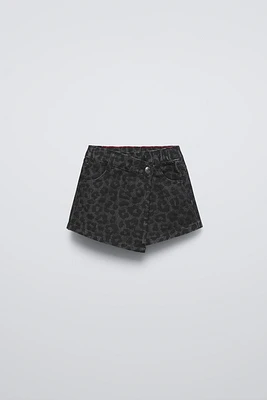 ANIMAL PRINT WRAP SKORT