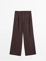 Flowing satin corset belt trousers - Limited Edition