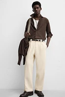 PLEATED STRAIGHT FIT PANTS