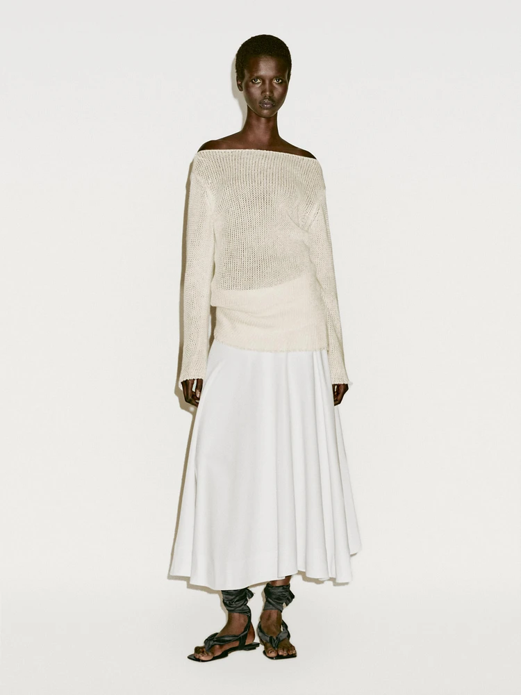 Jupe midi fluide avec ceinture large - Limited Edition