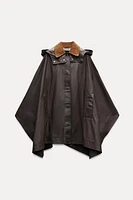 WAXED CAPE WITH CORDUROY COLLAR ZW COLLECTION