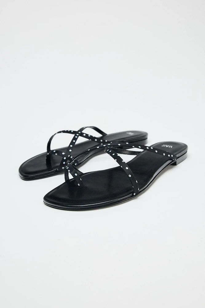 POLKA DOT STRAPPY SANDALS
