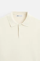 VISCOSE BLEND KNIT POLO SHIRT