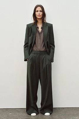 ZW COLLECTION PLEATED WOOL BLEND PANTS