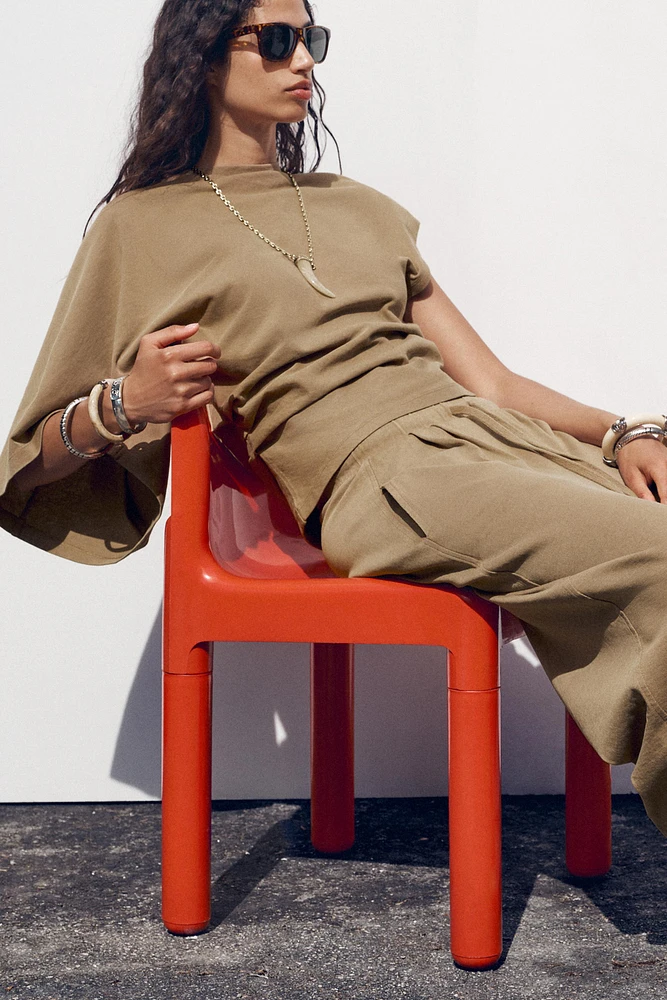 PANTALON LARGE 7/8 DÉLAVÉ
