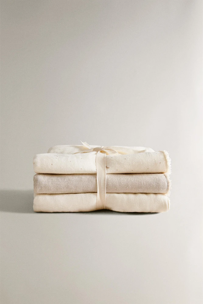 MINI SERVIETTE DE BAIN ENFANT LUNE (LOT DE 3)