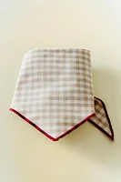 LINEN COTTON CHECKED PET BANDANA