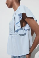 CHEMISE MANCHES COURTES VOLANT