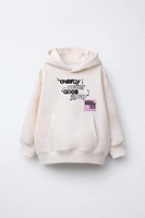 GRAFFITI PRINT HOODED SWEATSHIRT