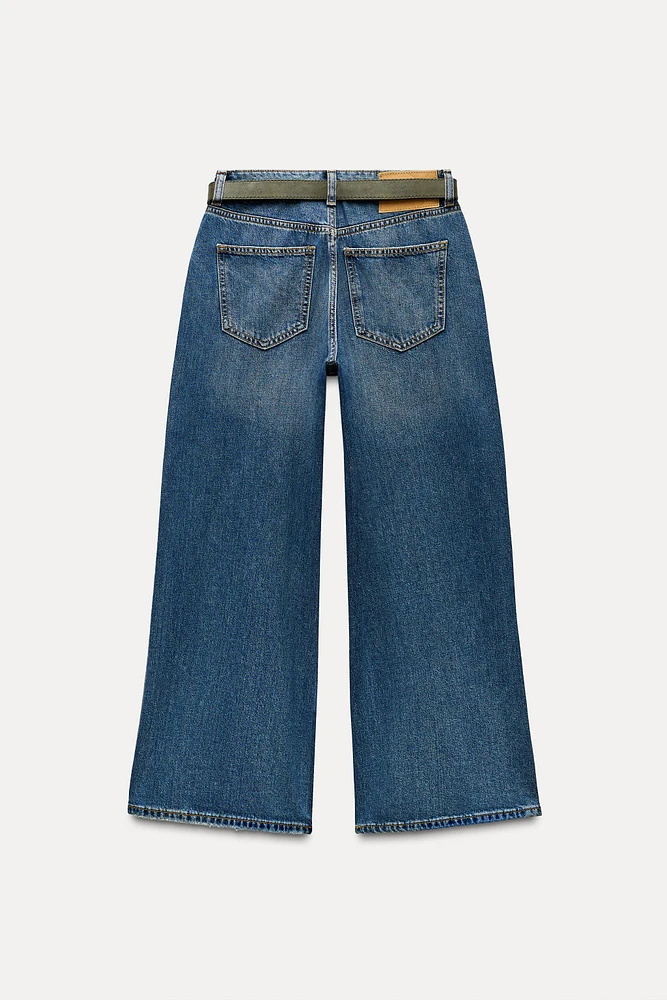 Z1975 HIGH-WAISTED CULOTTE BELTED JEANS