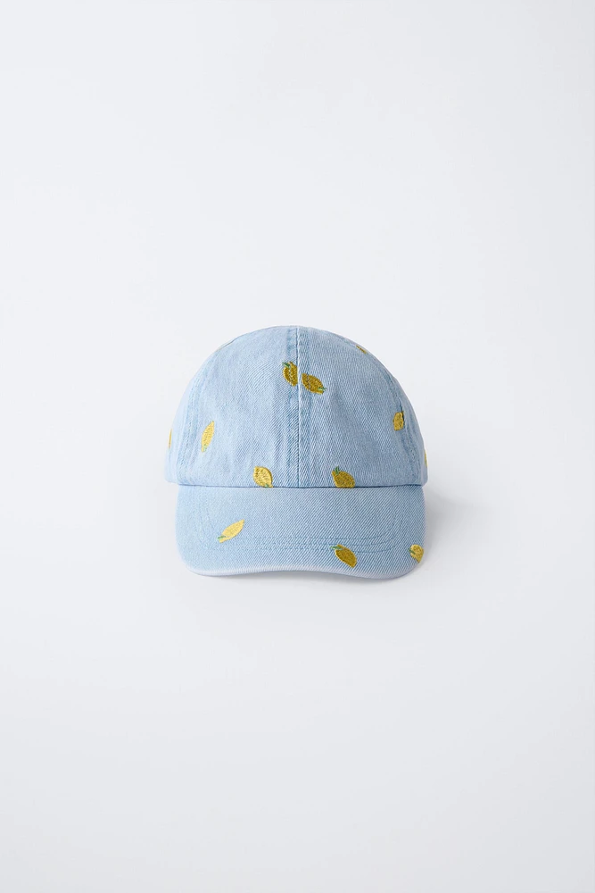 CASQUETTE EN DENIM CITRONS BRODÉS