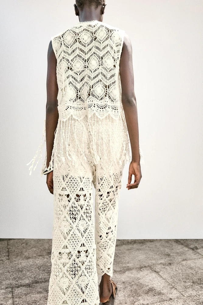 GILET CROCHET FRANGES