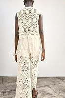 GILET CROCHET FRANGES