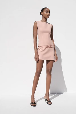 BELTED MINI DRESS