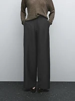 Flowing wide-leg trousers with seam details