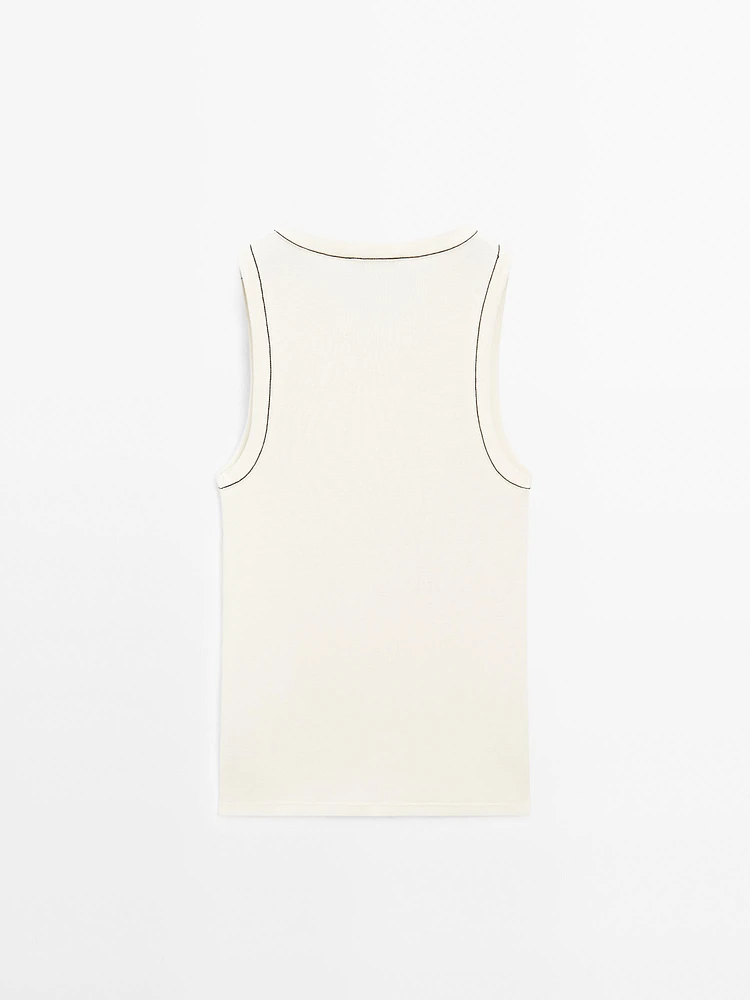 T-shirt 100 % coton détail contrastant