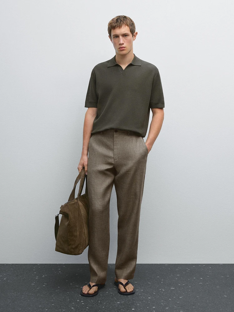 Mercerised cotton short sleeve polo shirt