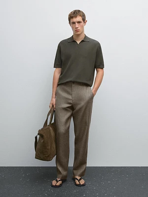Mercerised cotton short sleeve polo shirt