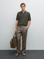 Mercerised cotton short sleeve polo shirt