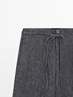 100% linen straight-leg jeans