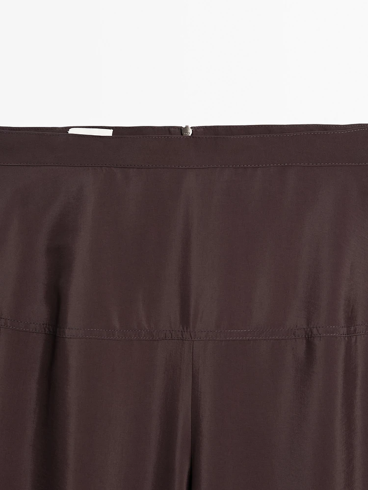 Flowing satin corset belt trousers - Limited Edition