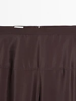 Flowing satin corset belt trousers - Limited Edition