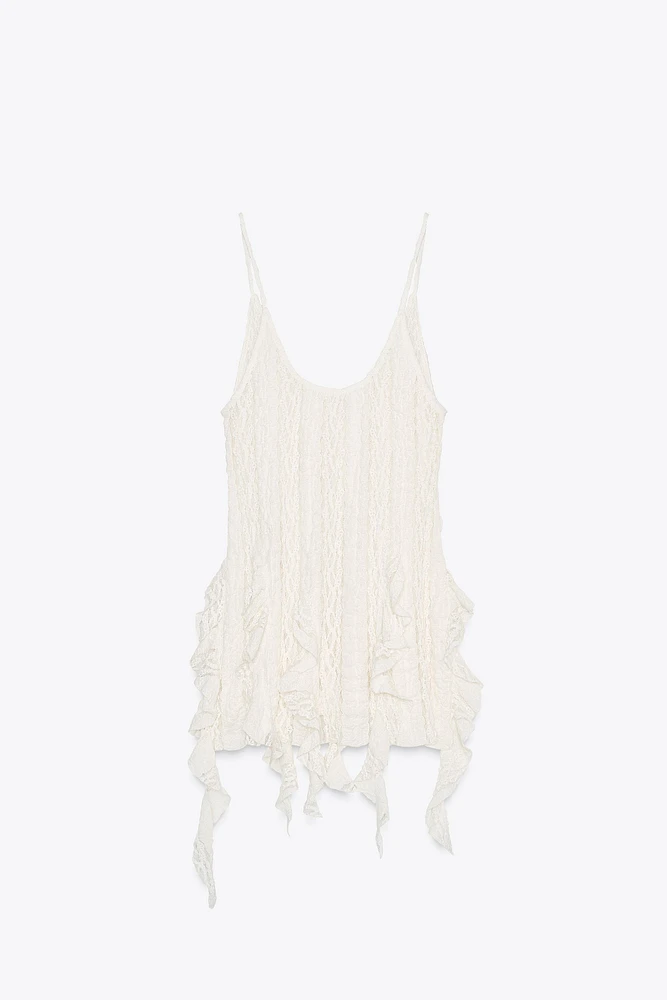 TOP EN POINTE TEXTURE DENTELLE